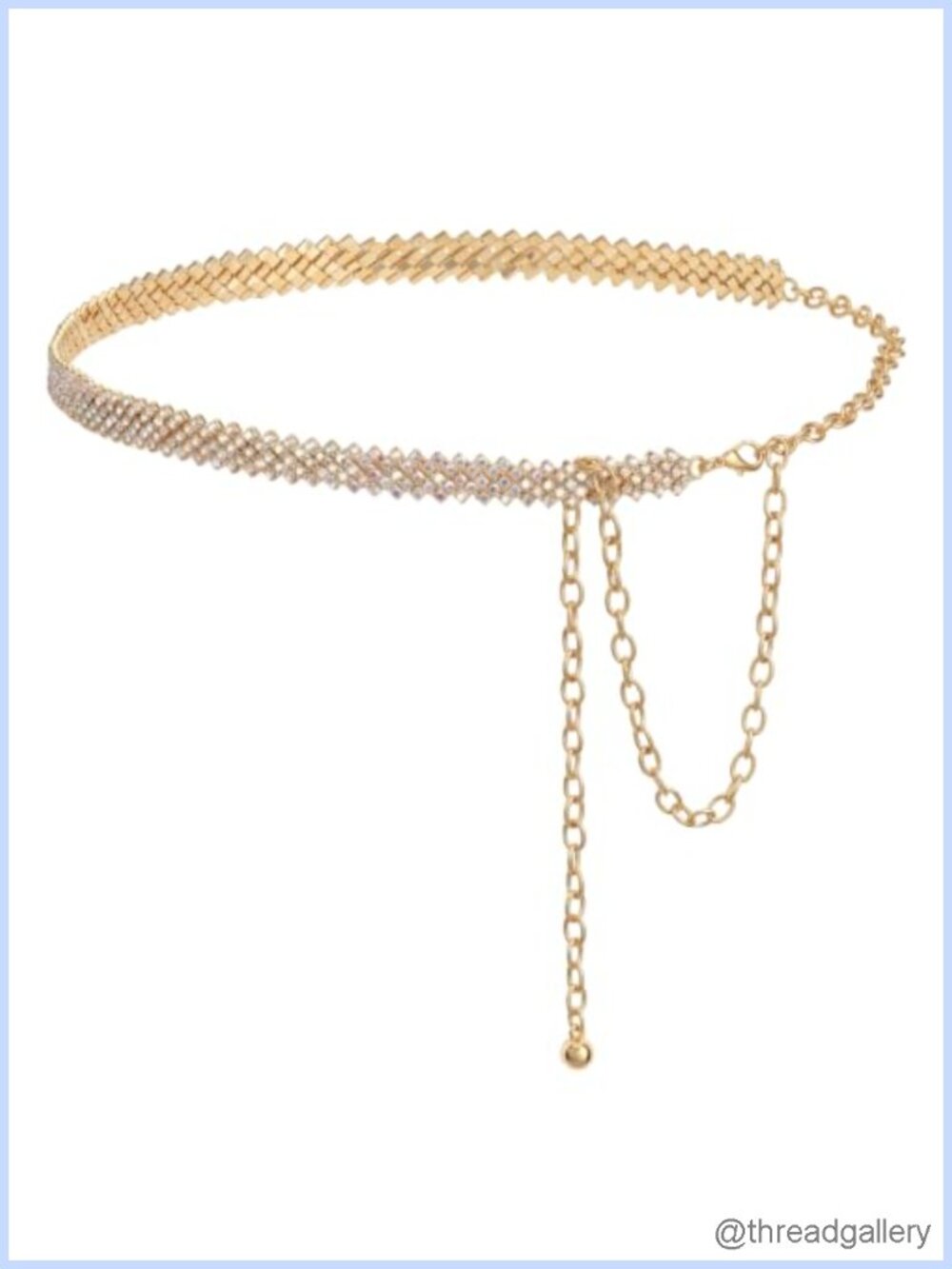 Rhinestone Chain Belt Adjustable Bling Diamond Dress Jeans